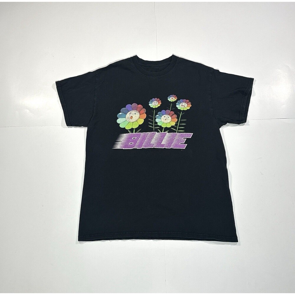 Just Don x Murakami x Billie Eilish Meadow Black Flowers T-Shirt Size Medium USA